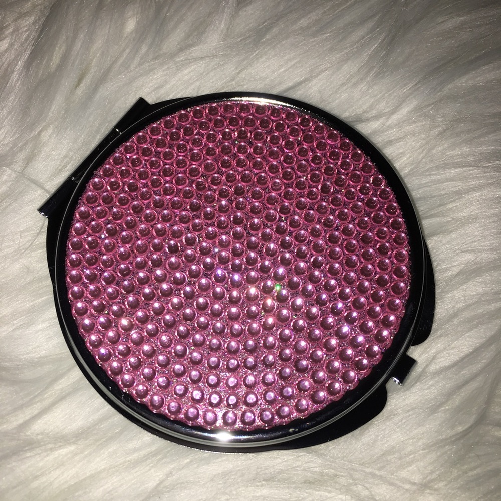 Compact mirror crystal pink purse metal double - Picture 5 of 8